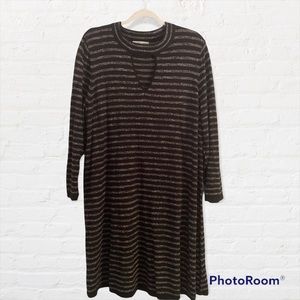 Sandra Darren PLUS  Striped Choker Neck Dress